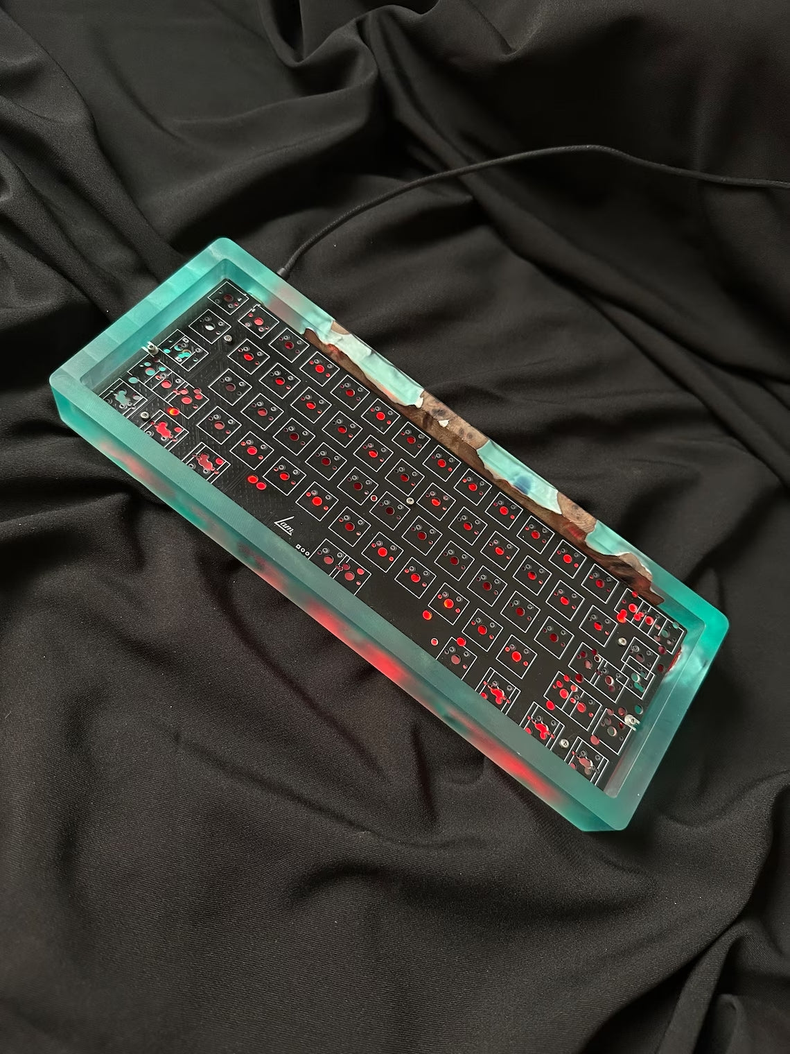 Aqua Driftwood Resin Keyboard Case