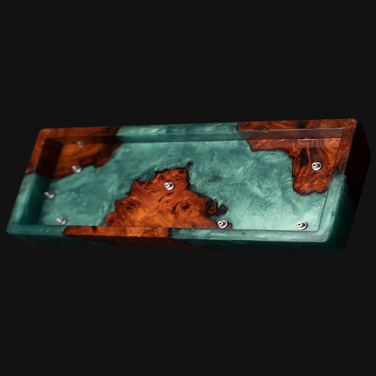 Ocean Vein Resin Wood Keyboard Case