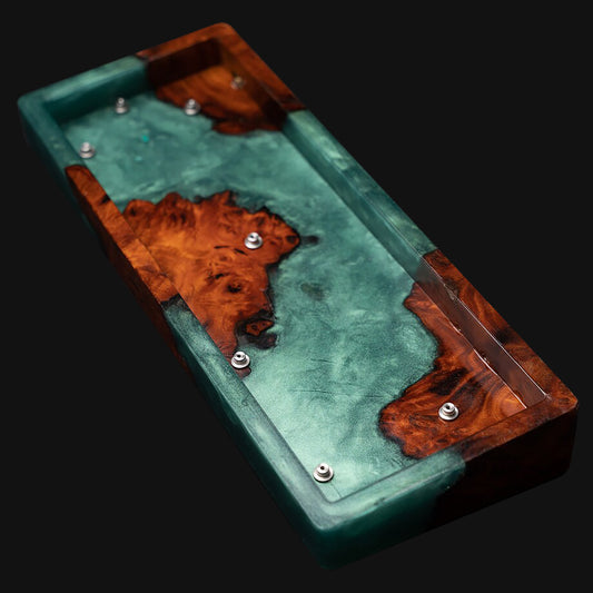 Ocean Vein Resin Wood Keyboard Case