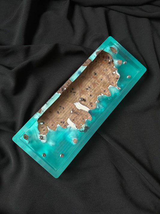 Aqua Driftwood Resin Keyboard Case