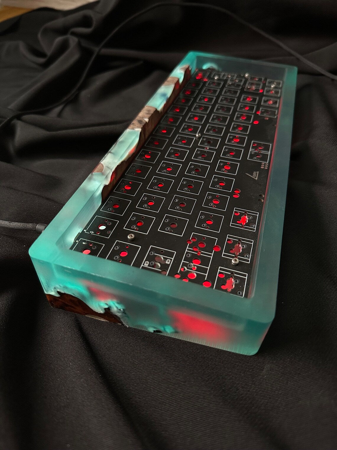 Aqua Driftwood Resin Keyboard Case
