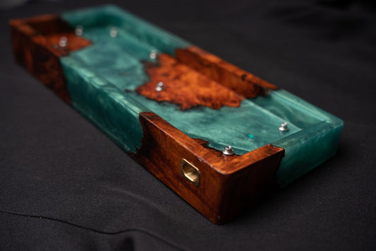 Ocean Vein Resin Wood Keyboard Case